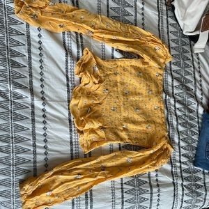 Hollister blouse size small mustard yellow.
